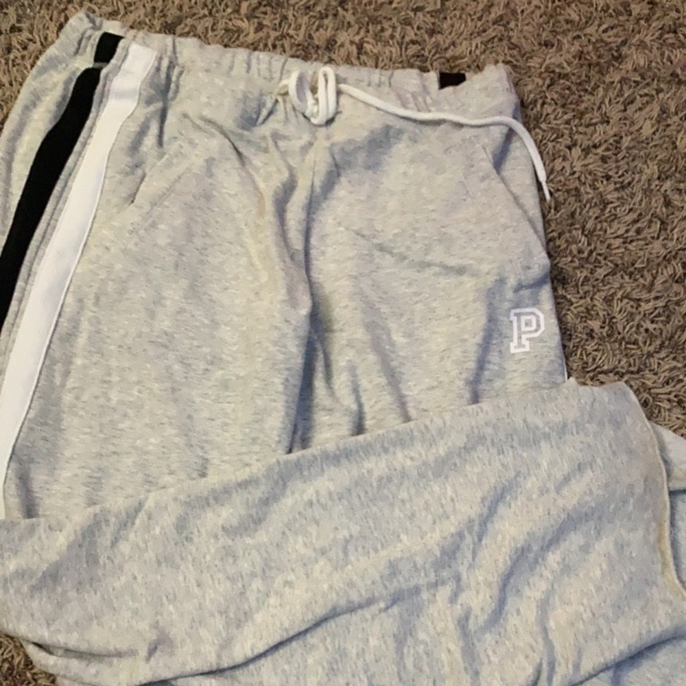 PINK grey wide leg lounge pants